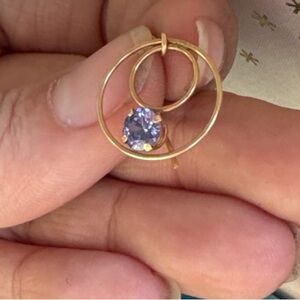 Elegant Gold and Purple Women's Earring